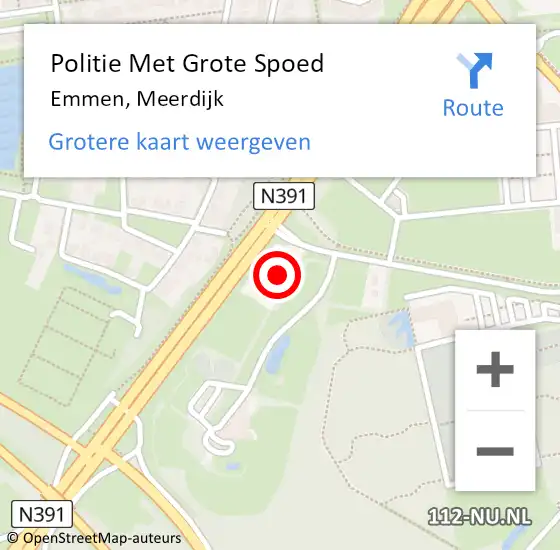 Locatie op kaart van de 112 melding: Politie Met Grote Spoed Naar Emmen, Meerdijk op 4 juni 2024 16:17