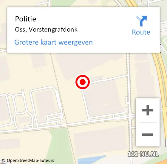 Locatie op kaart van de 112 melding: Politie Oss, Vorstengrafdonk op 4 juni 2024 16:56