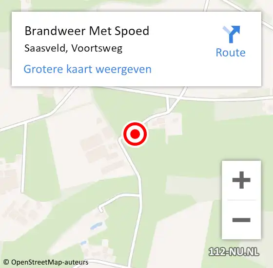 Locatie op kaart van de 112 melding: Brandweer Met Spoed Naar Saasveld, Voortsweg op 4 juni 2024 17:15