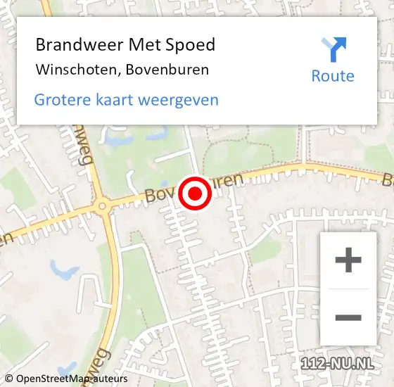 Locatie op kaart van de 112 melding: Brandweer Met Spoed Naar Winschoten, Bovenburen op 4 juni 2024 17:21