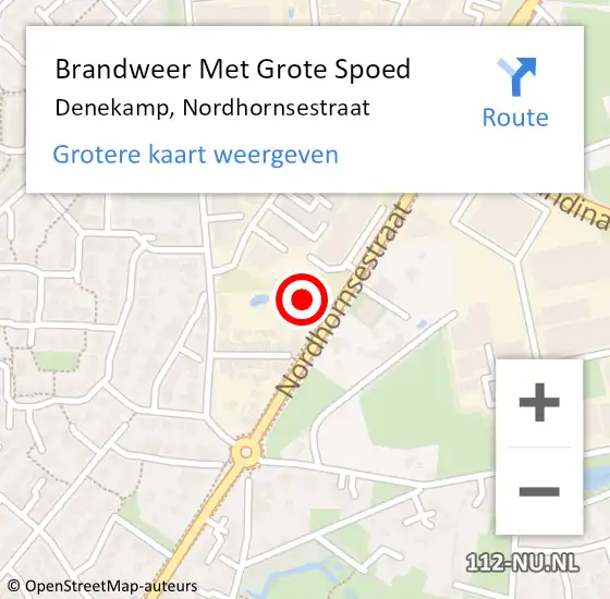 Locatie op kaart van de 112 melding: Brandweer Met Grote Spoed Naar Denekamp, Nordhornsestraat op 4 juni 2024 17:21