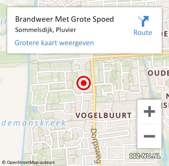 Locatie op kaart van de 112 melding: Brandweer Met Grote Spoed Naar Sommelsdijk, Pluvier op 17 oktober 2013 00:48