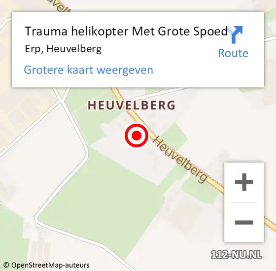 Locatie op kaart van de 112 melding: Trauma helikopter Met Grote Spoed Naar Erp, Heuvelberg op 4 juni 2024 17:30