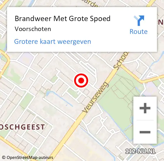 Locatie op kaart van de 112 melding: Brandweer Met Grote Spoed Naar Voorschoten op 4 juni 2024 17:35