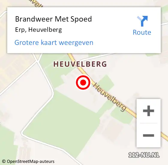 Locatie op kaart van de 112 melding: Brandweer Met Spoed Naar Erp, Heuvelberg op 4 juni 2024 18:04