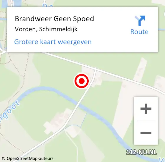 Locatie op kaart van de 112 melding: Brandweer Geen Spoed Naar Vorden, Schimmeldijk op 4 juni 2024 18:08