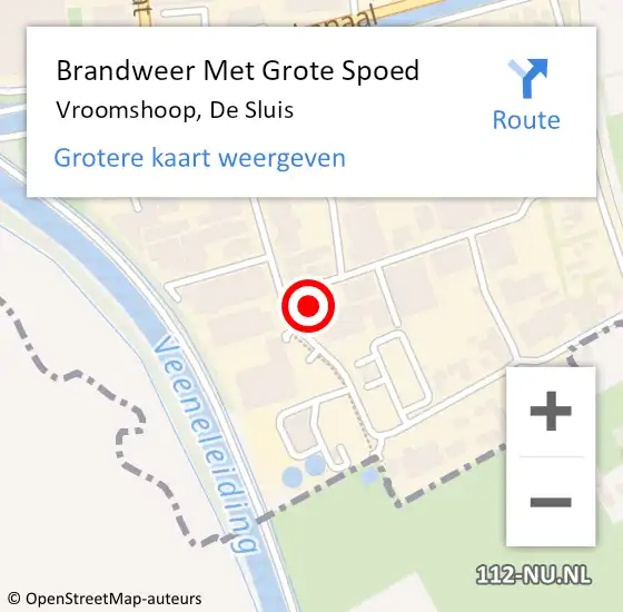 Locatie op kaart van de 112 melding: Brandweer Met Grote Spoed Naar Vroomshoop, De Sluis op 4 juni 2024 19:21