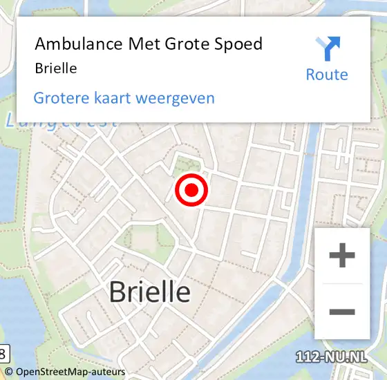 Locatie op kaart van de 112 melding: Ambulance Met Grote Spoed Naar Brielle op 4 juni 2024 20:10