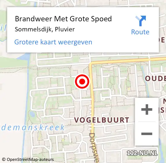 Locatie op kaart van de 112 melding: Brandweer Met Grote Spoed Naar Sommelsdijk, Pluvier op 17 oktober 2013 00:52