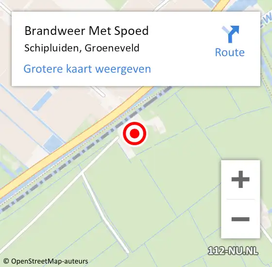 Locatie op kaart van de 112 melding: Brandweer Met Spoed Naar Schipluiden, Groeneveld op 4 juni 2024 22:07