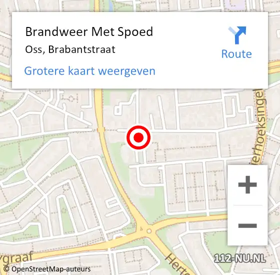 Locatie op kaart van de 112 melding: Brandweer Met Spoed Naar Oss, Brabantstraat op 4 juni 2024 23:08