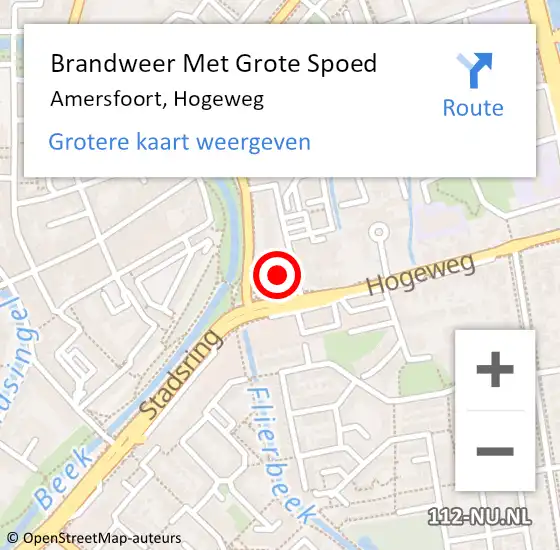 Locatie op kaart van de 112 melding: Brandweer Met Grote Spoed Naar Amersfoort, Hogeweg op 5 juni 2024 00:15