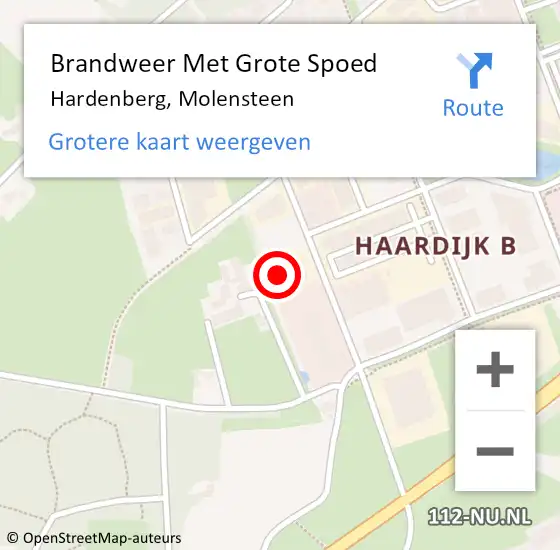 Locatie op kaart van de 112 melding: Brandweer Met Grote Spoed Naar Hardenberg, Molensteen op 5 juni 2024 00:15