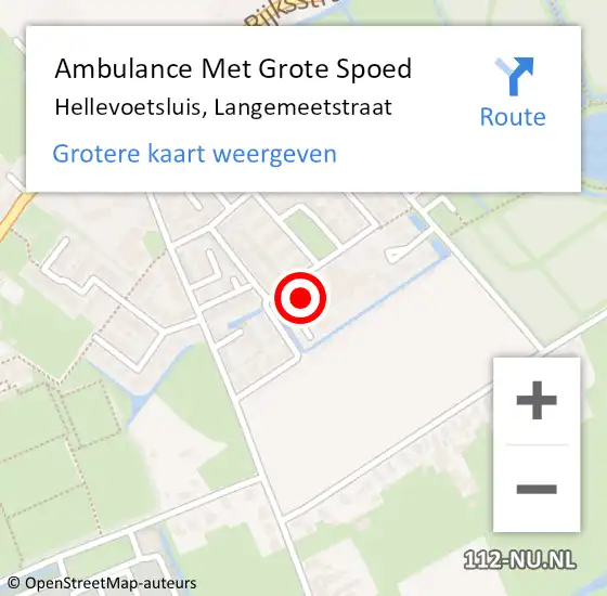 Locatie op kaart van de 112 melding: Ambulance Met Grote Spoed Naar Hellevoetsluis, Langemeetstraat op 5 juni 2024 00:17