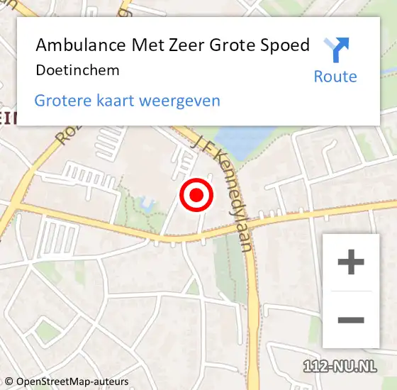 Locatie op kaart van de 112 melding: Ambulance Met Zeer Grote Spoed Naar Doetinchem op 5 juni 2024 01:05