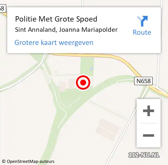 Locatie op kaart van de 112 melding: Politie Met Grote Spoed Naar Sint Annaland, Joanna Mariapolder op 5 juni 2024 01:32