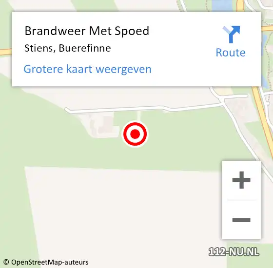 Locatie op kaart van de 112 melding: Brandweer Met Spoed Naar Stiens, Buerefinne op 5 juni 2024 02:09