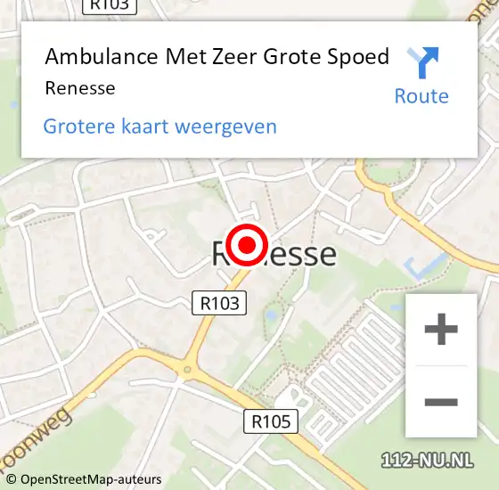 Locatie op kaart van de 112 melding: Ambulance Met Zeer Grote Spoed Naar Renesse op 5 juni 2024 02:28