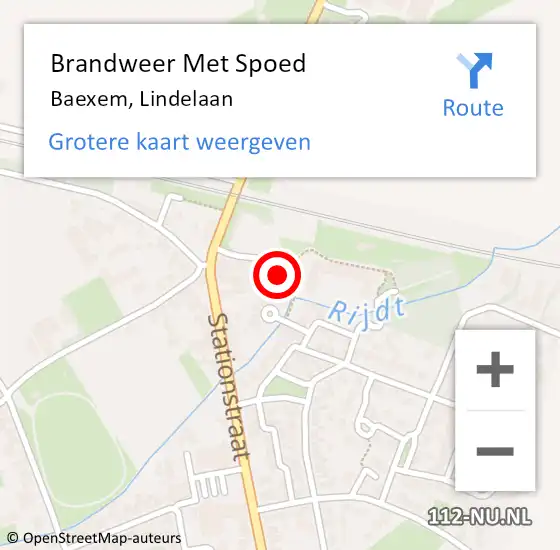 Locatie op kaart van de 112 melding: Brandweer Met Spoed Naar Baexem, Lindelaan op 5 juni 2024 04:42