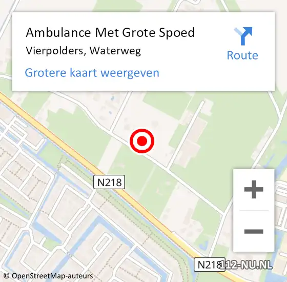 Locatie op kaart van de 112 melding: Ambulance Met Grote Spoed Naar Vierpolders, Waterweg op 5 juni 2024 06:56