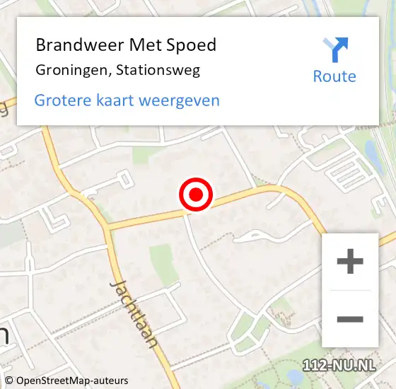 Locatie op kaart van de 112 melding: Brandweer Met Spoed Naar Groningen, Stationsweg op 5 juni 2024 07:30