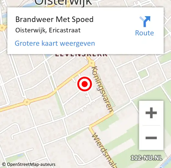 Locatie op kaart van de 112 melding: Brandweer Met Spoed Naar Oisterwijk, Ericastraat op 5 juni 2024 08:10