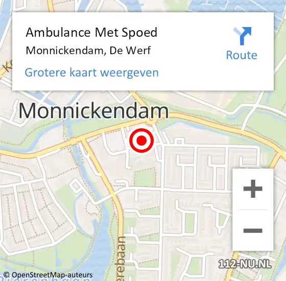 Locatie op kaart van de 112 melding: Ambulance Met Spoed Naar Monnickendam, De Werf op 5 juni 2024 08:36