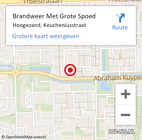 Locatie op kaart van de 112 melding: Brandweer Met Grote Spoed Naar Hoogezand, Keucheniusstraat op 5 juni 2024 08:45