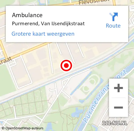 Locatie op kaart van de 112 melding: Ambulance Purmerend, Van IJsendijkstraat op 5 juni 2024 08:57