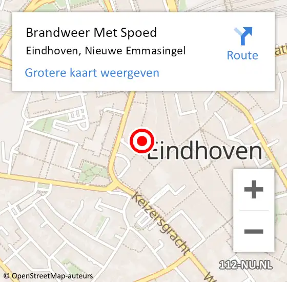 Locatie op kaart van de 112 melding: Brandweer Met Spoed Naar Eindhoven, Nieuwe Emmasingel op 5 juni 2024 09:53