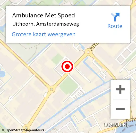 Locatie op kaart van de 112 melding: Ambulance Met Spoed Naar Uithoorn, Amsterdamseweg op 5 juni 2024 10:03