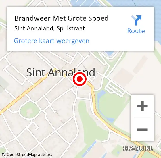 Locatie op kaart van de 112 melding: Brandweer Met Grote Spoed Naar Sint Annaland, Spuistraat op 5 juni 2024 10:14