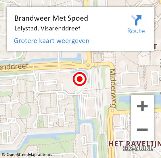 Locatie op kaart van de 112 melding: Brandweer Met Spoed Naar Lelystad, Visarenddreef op 5 juni 2024 10:26