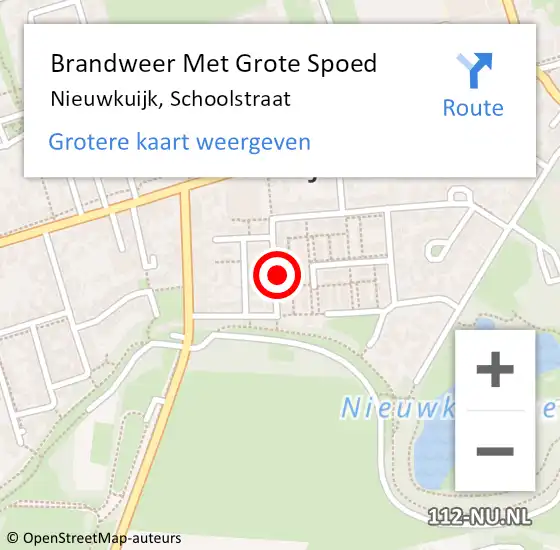 Locatie op kaart van de 112 melding: Brandweer Met Grote Spoed Naar Nieuwkuijk, Schoolstraat op 5 juni 2024 10:43