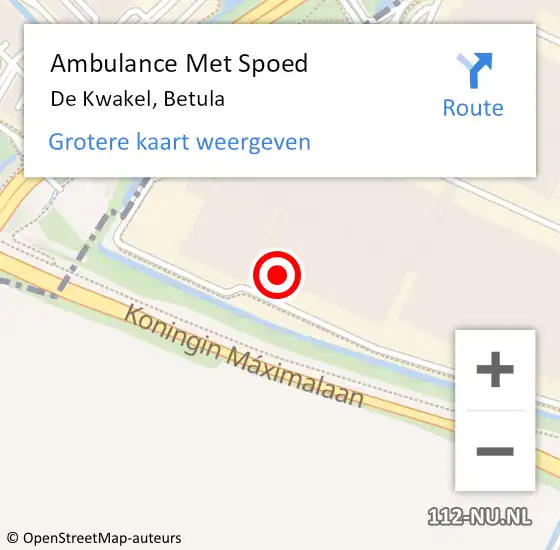Locatie op kaart van de 112 melding: Ambulance Met Spoed Naar De Kwakel, Betula op 5 juni 2024 10:51