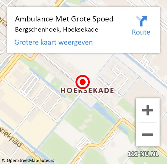 Locatie op kaart van de 112 melding: Ambulance Met Grote Spoed Naar Bergschenhoek, Hoeksekade op 5 juni 2024 11:34