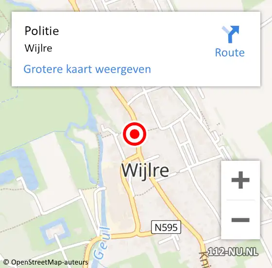 Locatie op kaart van de 112 melding: Politie Wijlre op 5 juni 2024 11:42