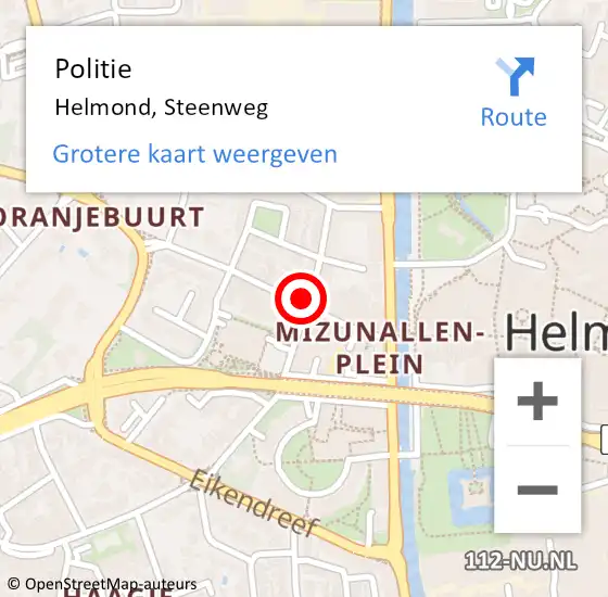 Locatie op kaart van de 112 melding: Politie Helmond, Steenweg op 5 juni 2024 12:08