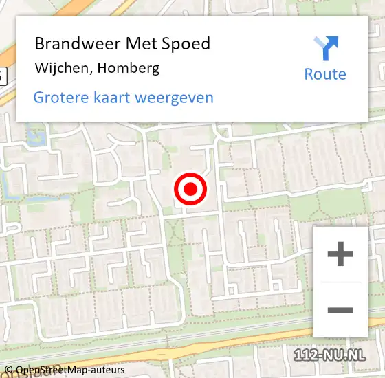 Locatie op kaart van de 112 melding: Brandweer Met Spoed Naar Wijchen, Homberg op 5 juni 2024 12:16