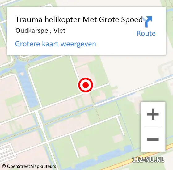 Locatie op kaart van de 112 melding: Trauma helikopter Met Grote Spoed Naar Oudkarspel, Vlet op 5 juni 2024 12:20