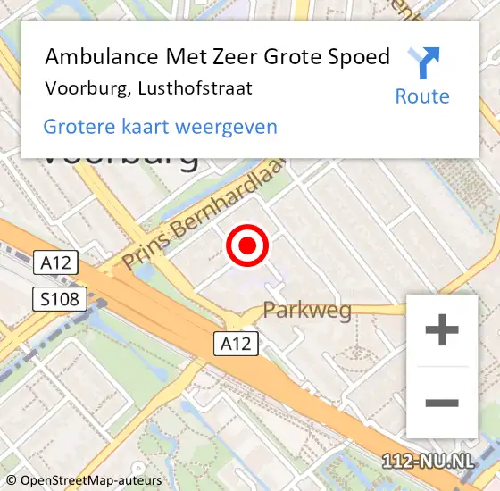 Locatie op kaart van de 112 melding: Ambulance Met Zeer Grote Spoed Naar Voorburg, Lusthofstraat op 5 juni 2024 12:21