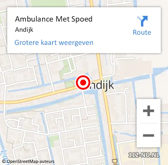 Locatie op kaart van de 112 melding: Ambulance Met Spoed Naar Andijk op 5 juni 2024 12:27