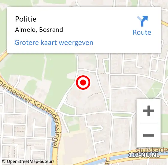 Locatie op kaart van de 112 melding: Politie Almelo, Bosrand op 5 juni 2024 13:30