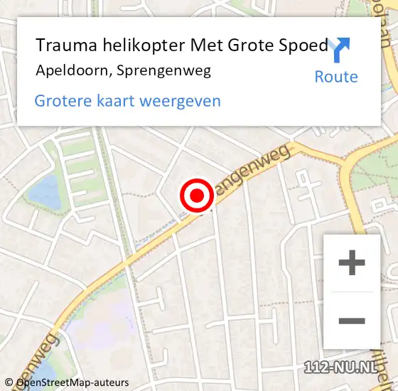 Locatie op kaart van de 112 melding: Trauma helikopter Met Grote Spoed Naar Apeldoorn, Sprengenweg op 5 juni 2024 13:41