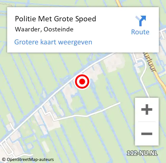 Locatie op kaart van de 112 melding: Politie Met Grote Spoed Naar Waarder, Oosteinde op 5 juni 2024 14:55