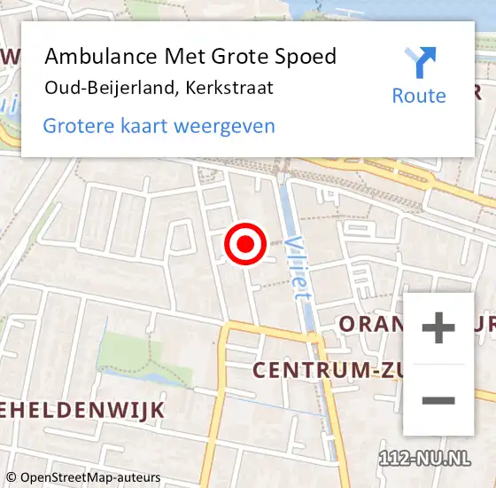 Locatie op kaart van de 112 melding: Ambulance Met Grote Spoed Naar Oud-Beijerland, Kerkstraat op 5 juni 2024 15:01