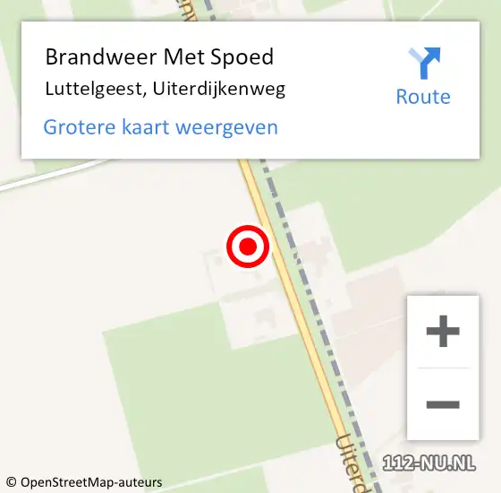 Locatie op kaart van de 112 melding: Brandweer Met Spoed Naar Luttelgeest, Uiterdijkenweg op 5 juni 2024 15:25