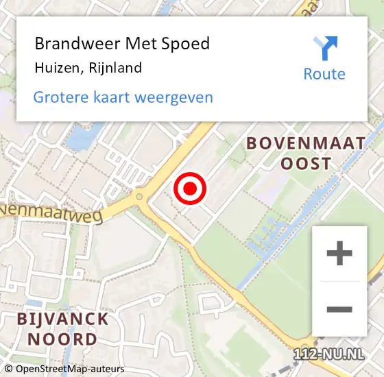 Locatie op kaart van de 112 melding: Brandweer Met Spoed Naar Huizen, Rijnland op 5 juni 2024 15:35