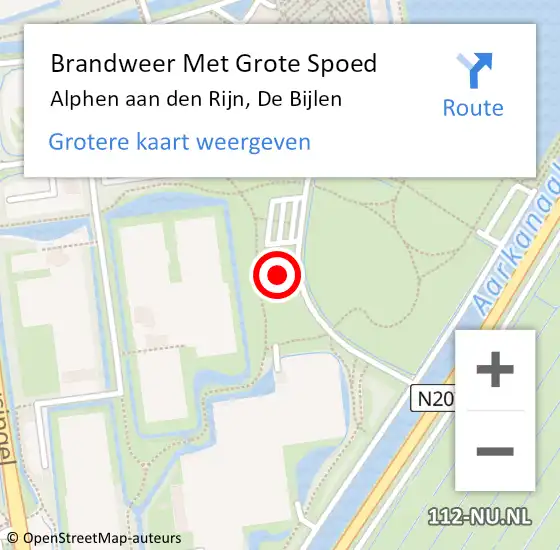 Locatie op kaart van de 112 melding: Brandweer Met Grote Spoed Naar Alphen aan den Rijn, De Bijlen op 5 juni 2024 15:36