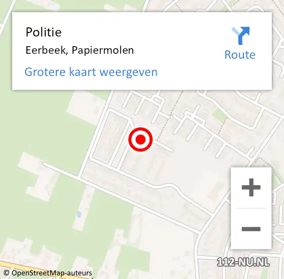 Locatie op kaart van de 112 melding: Politie Eerbeek, Papiermolen op 5 juni 2024 15:41